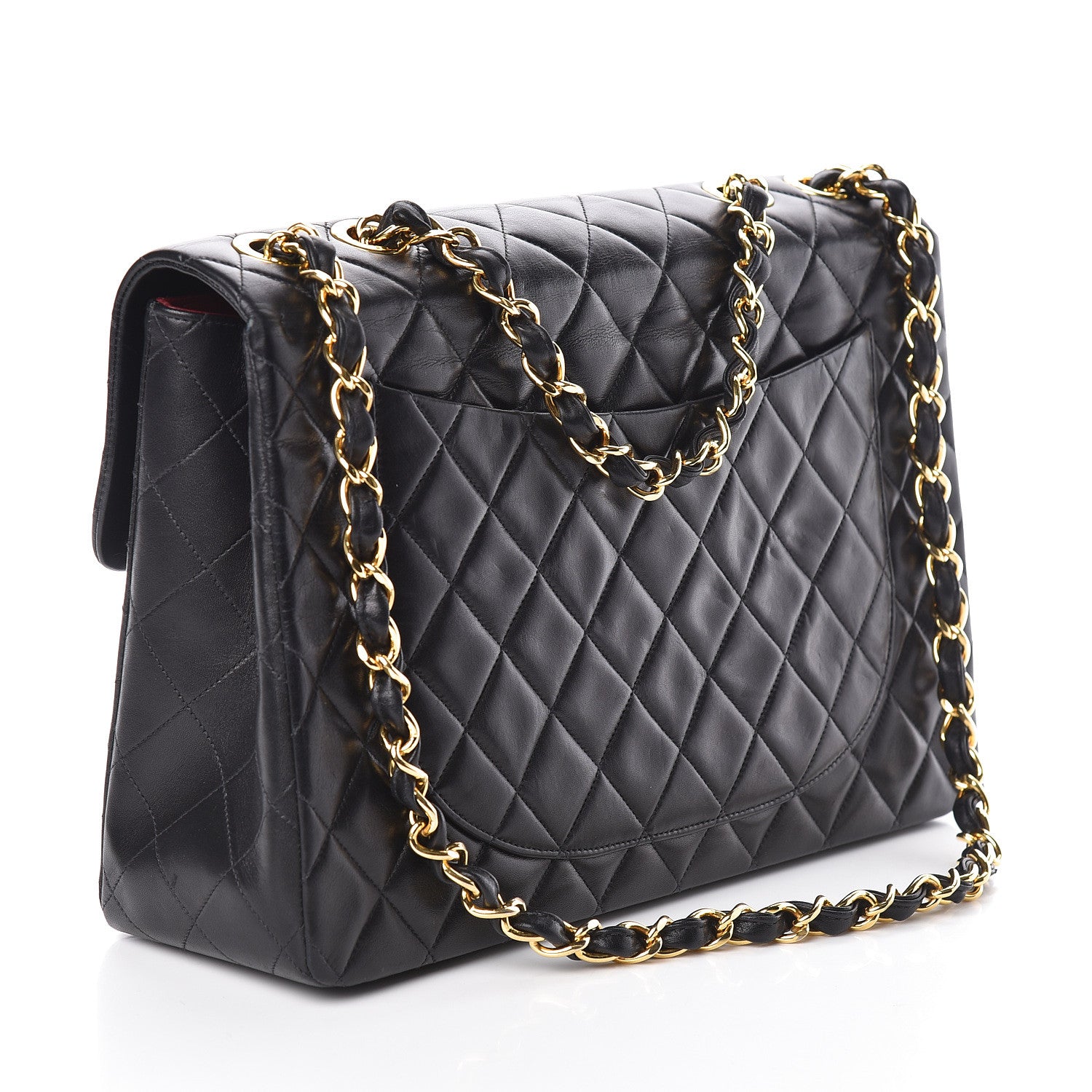 Chanel Lambskin Quilted XL Jumbo Single Flap Black 3 of 11