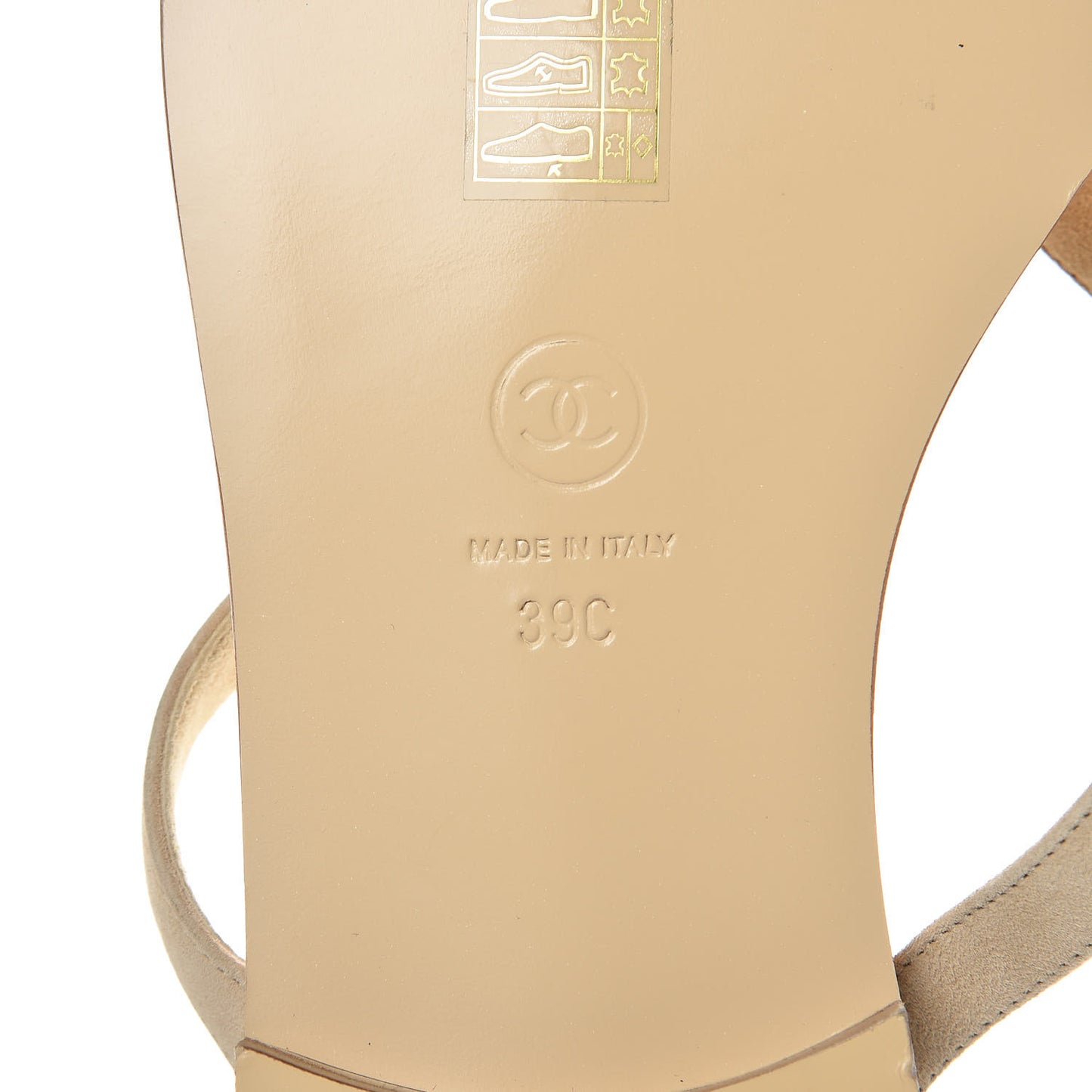 Suede Pearl Thong Sandals 39 Beige