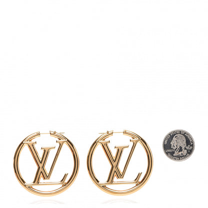 Louis Vuitton Metal Louise Hoop Earrings Gold 2 of 7