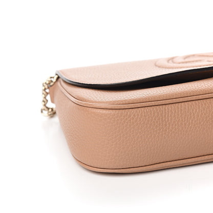 Gucci Pebbled Calfskin Medium Soho Flap Crossbody Camelia 7 of 9