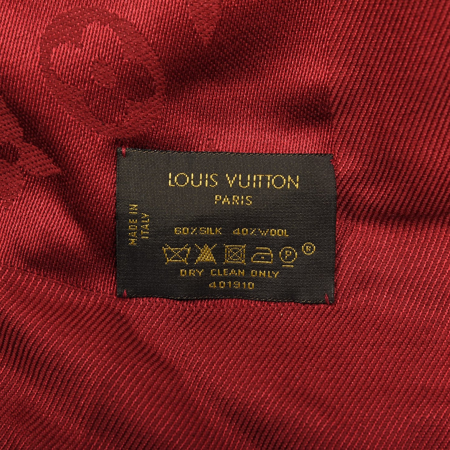 Silk Wool Monogram Shawl Pomme D'Amour