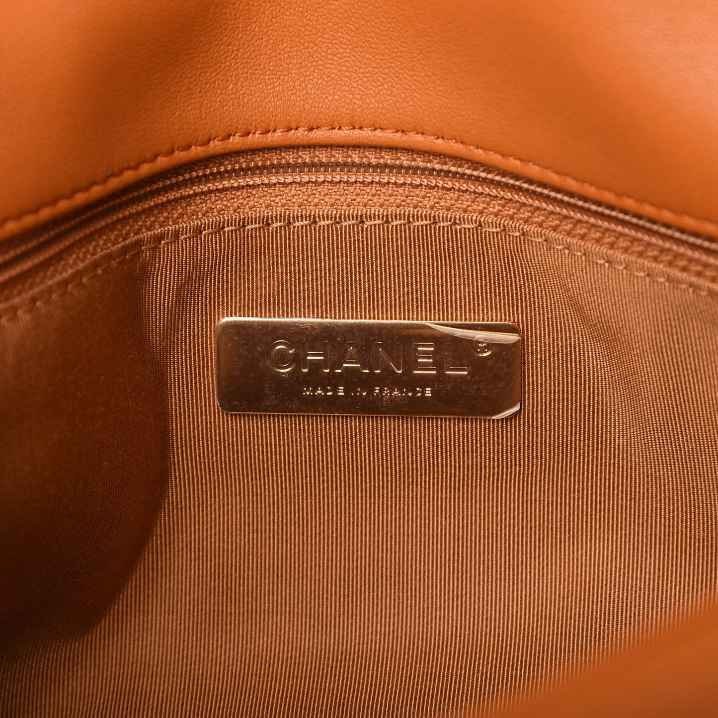 Lambskin Quilted Medium Chanel 19 Flap Light Brown