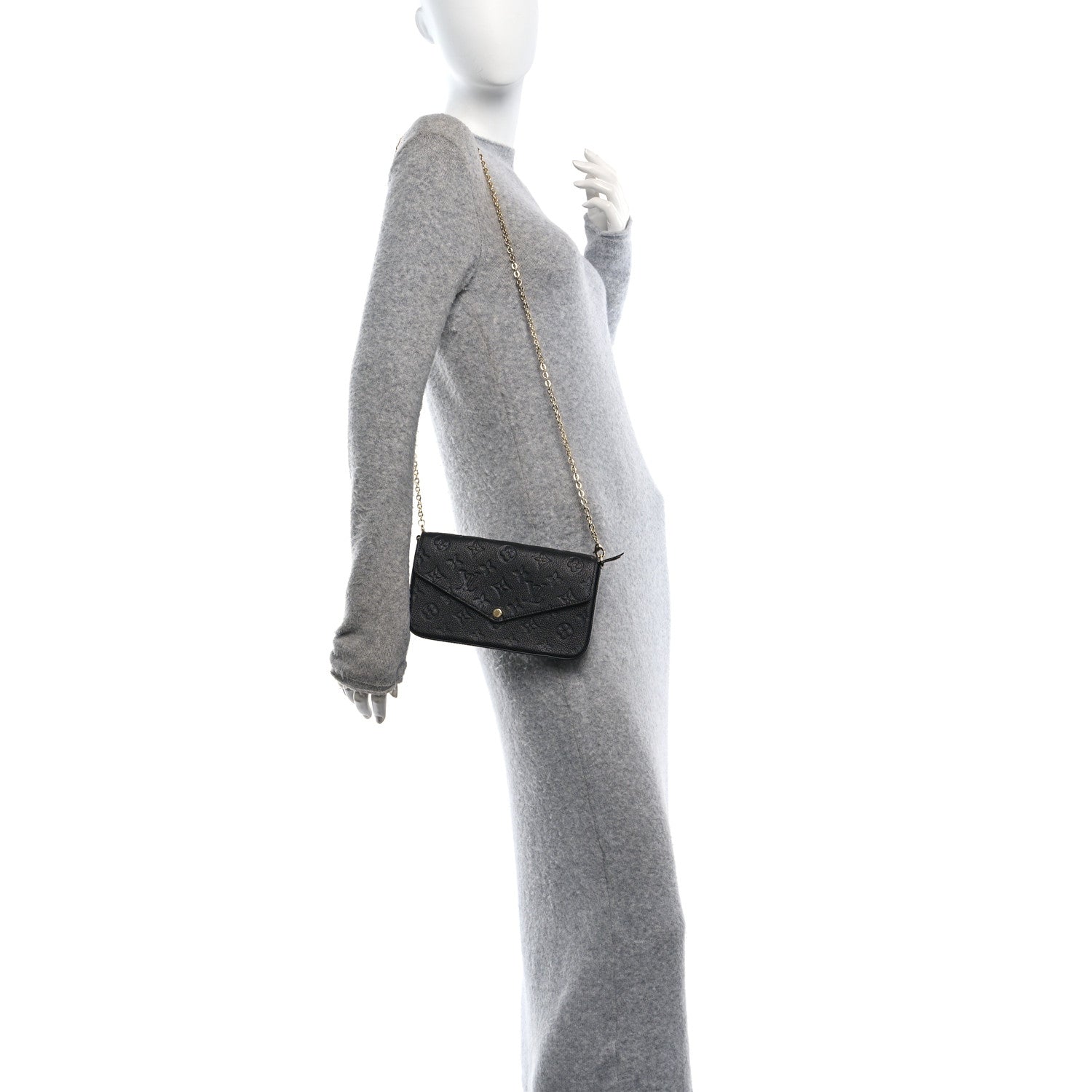 Louis Vuitton Empreinte Pochette Felicie Chain Wallet Black 2 of 11