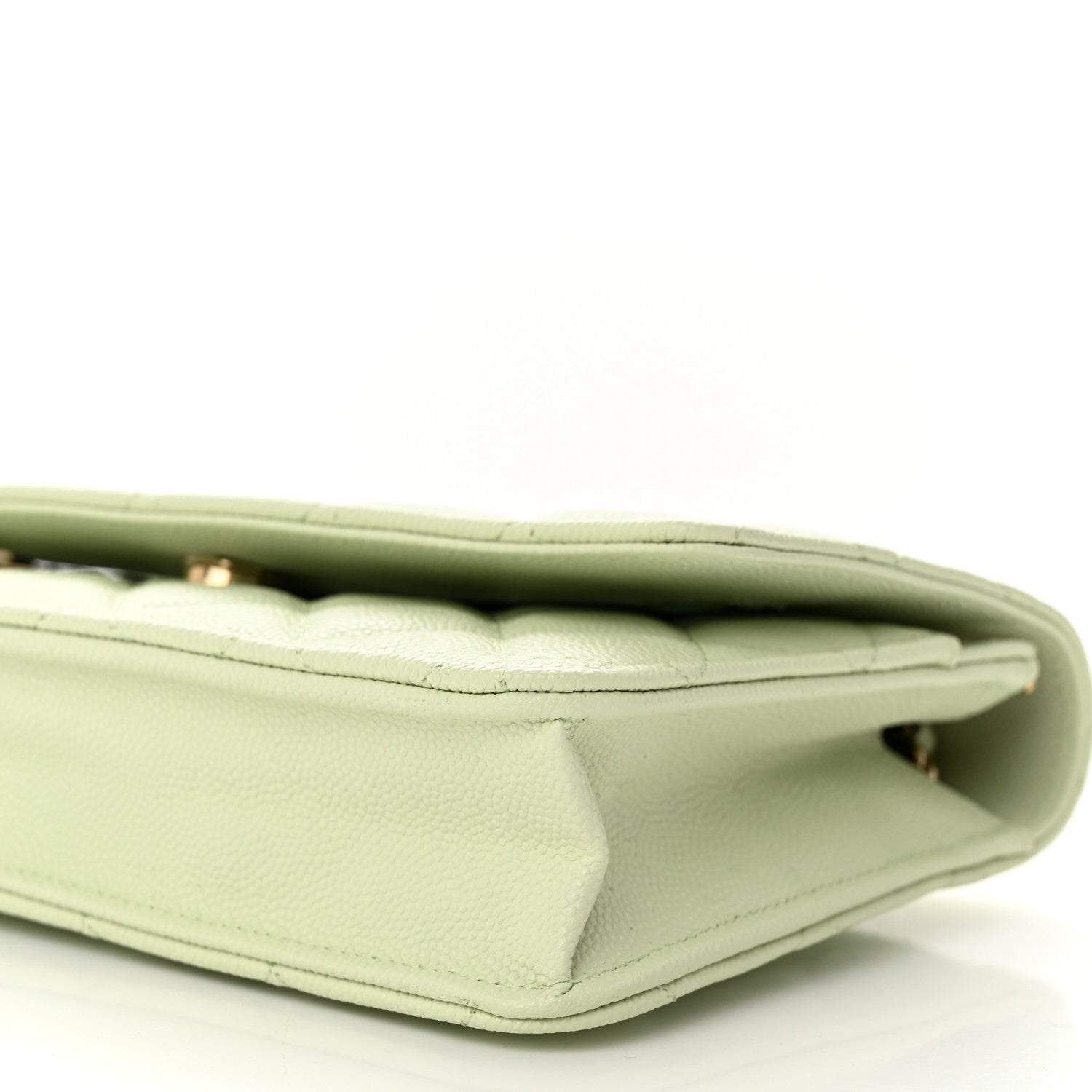 Chanel Caviar Quilted Wallet on Chain WOC Light Green 10 of 12