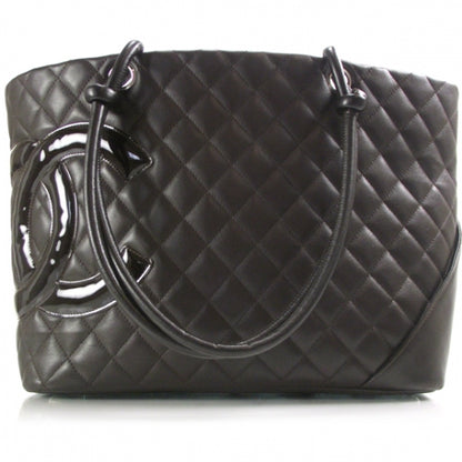 Chanel Calfskin Quilted Large Cambon Tote Brown 1 of 12