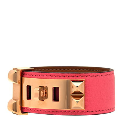 Hermes Swift Collier de Chien CDC 24 Bracelet T2 Rose Azalee 1 of 5