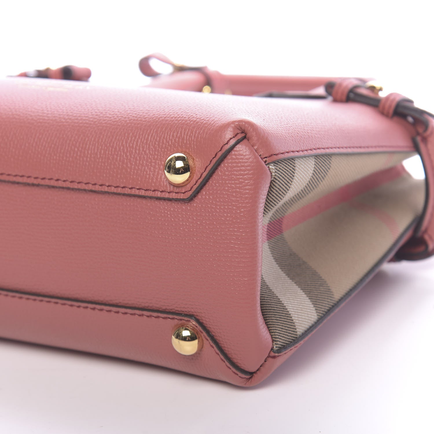 Burberry Grainy Calfskin House Check Small Banner Tote Cinnamon Red 10 of 11