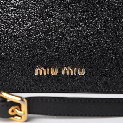 Miu Miu Goatskin Madras Shoulder Bag Nero Black 8 of 10