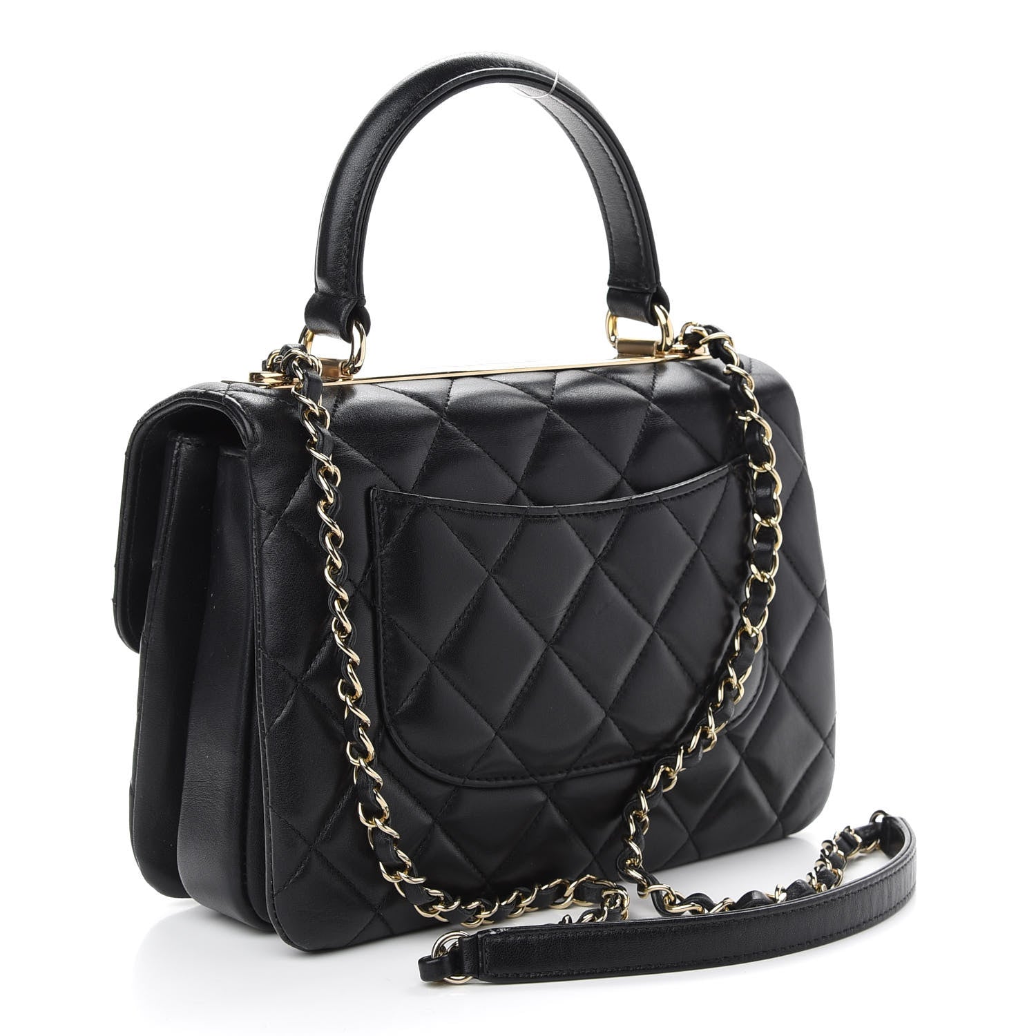 Chanel Lambskin Quilted Small Trendy CC Dual Handle Flap Bag Black 2 of 9