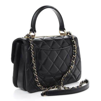 Chanel Lambskin Quilted Small Trendy CC Dual Handle Flap Bag Black 2 of 9