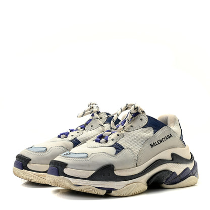 Balenciaga Fabric Mesh Womens Triple S Sneakers 37 White Bleu Violet 2 of 11