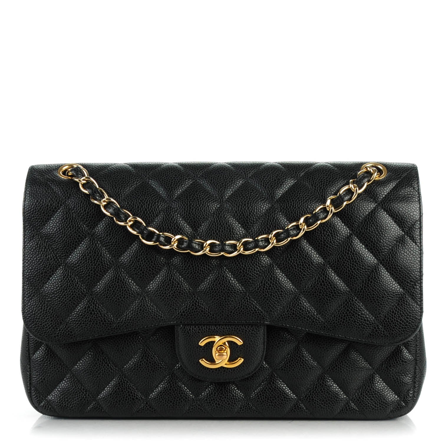 Chanel Caviar Quilted Jumbo Double Flap Black 1 of 7