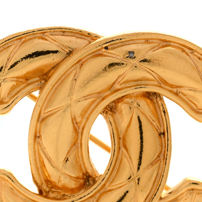 Chanel Metal Quilted Large CC Brooch Gold 4 of 4