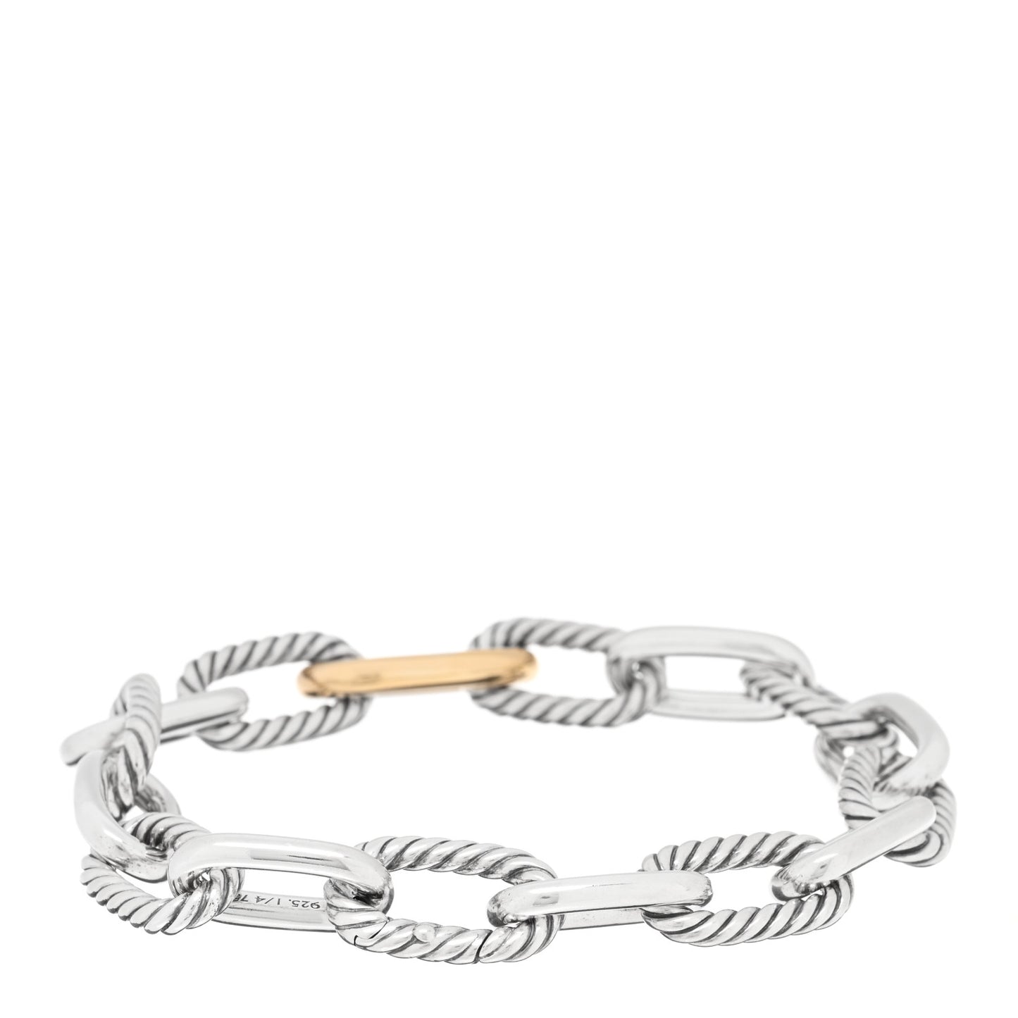 Sterling Silver 18K Yellow Gold 11mm Madison Chain Bracelet