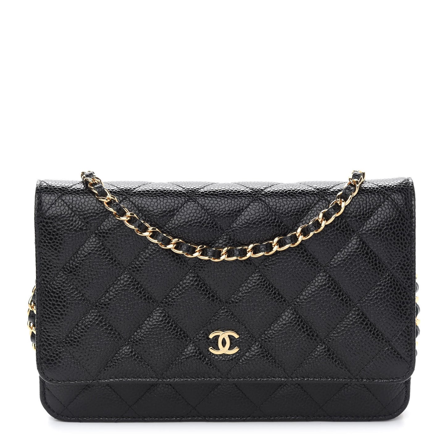 Caviar Quilted Wallet On Chain WOC Black