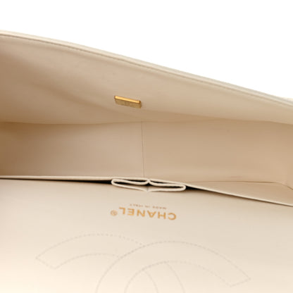 Chanel Caviar Quilted Jumbo Double Flap White 4 of 9