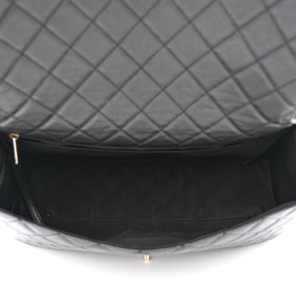 Chanel Calfskin Quilted Small XXL Travel Flap Bag Black 5 of 10