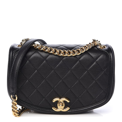 Chanel Calfskin Quilted Small Underline Flap Black 1 of 12