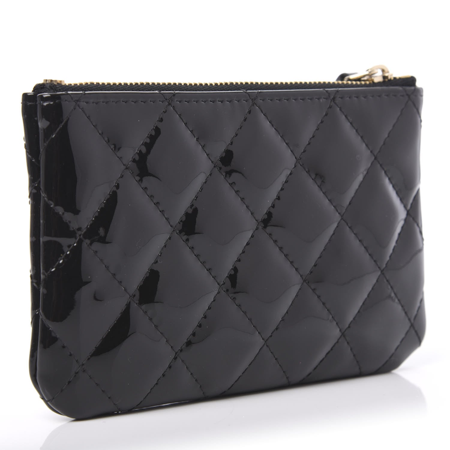 Chanel Patent Quilted Small Cosmetic Case Black 3 of 11
