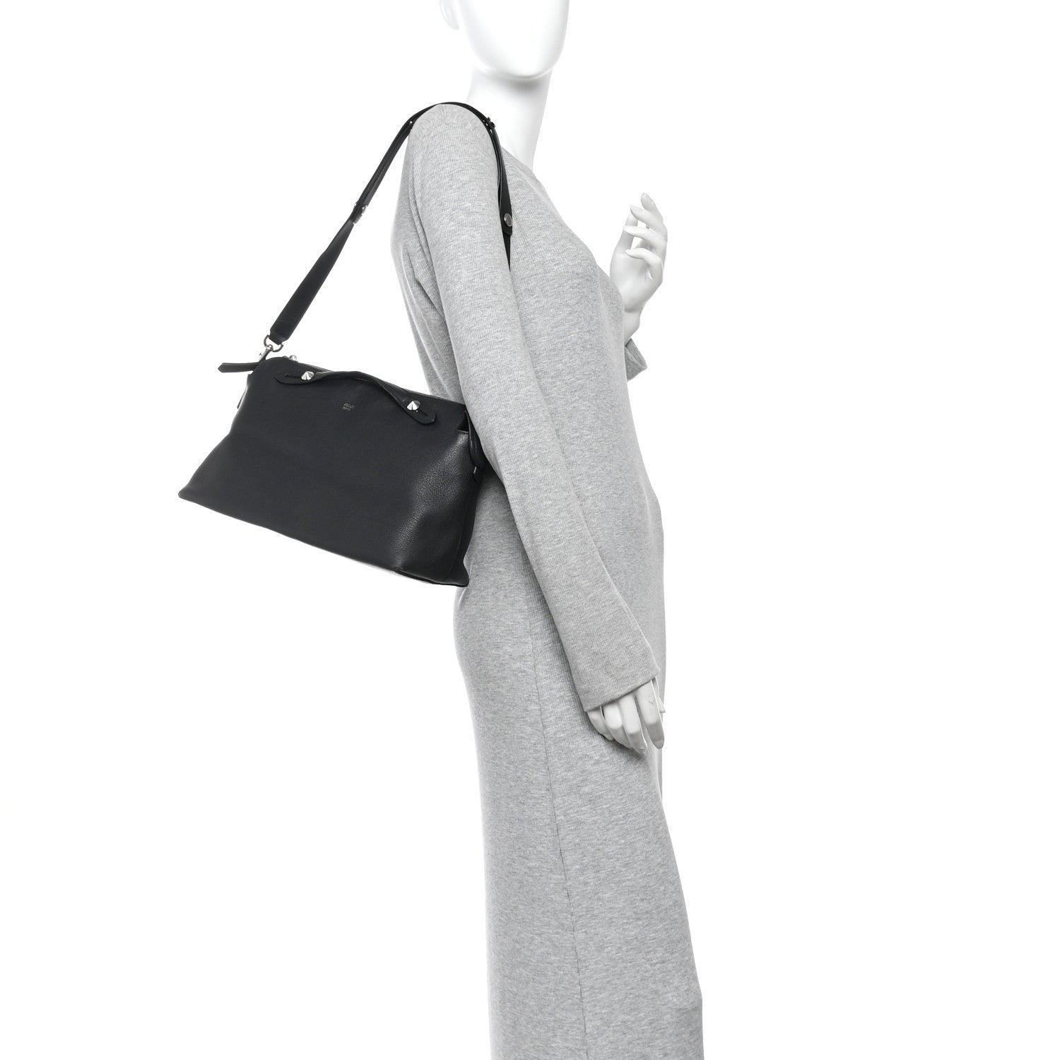 Fendi Vitello Dolce Large By The Way Boston Bag Black 2 of 12
