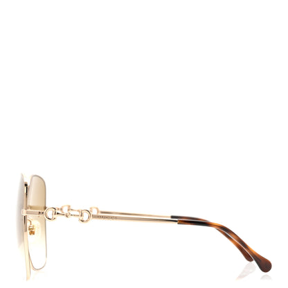 Gucci Metal Horsebit Square Sunglasses GG0879S Gold 3 of 7