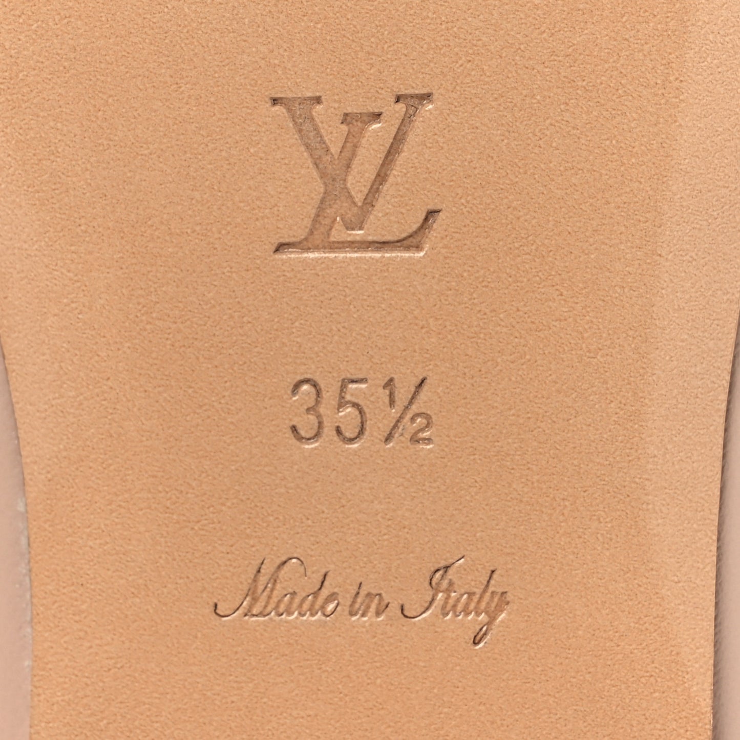Lambskin Embossed Monogram Drapy Flat Thong Sandal 35.5 Beige
