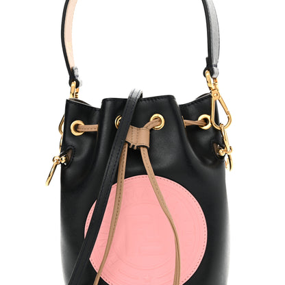 Fendi Vitello Liberty F is Fendi Stamp Patch Mini Mon Tresor Bucket Bag Blue Notte Cuoio Flamingo 8 of 10