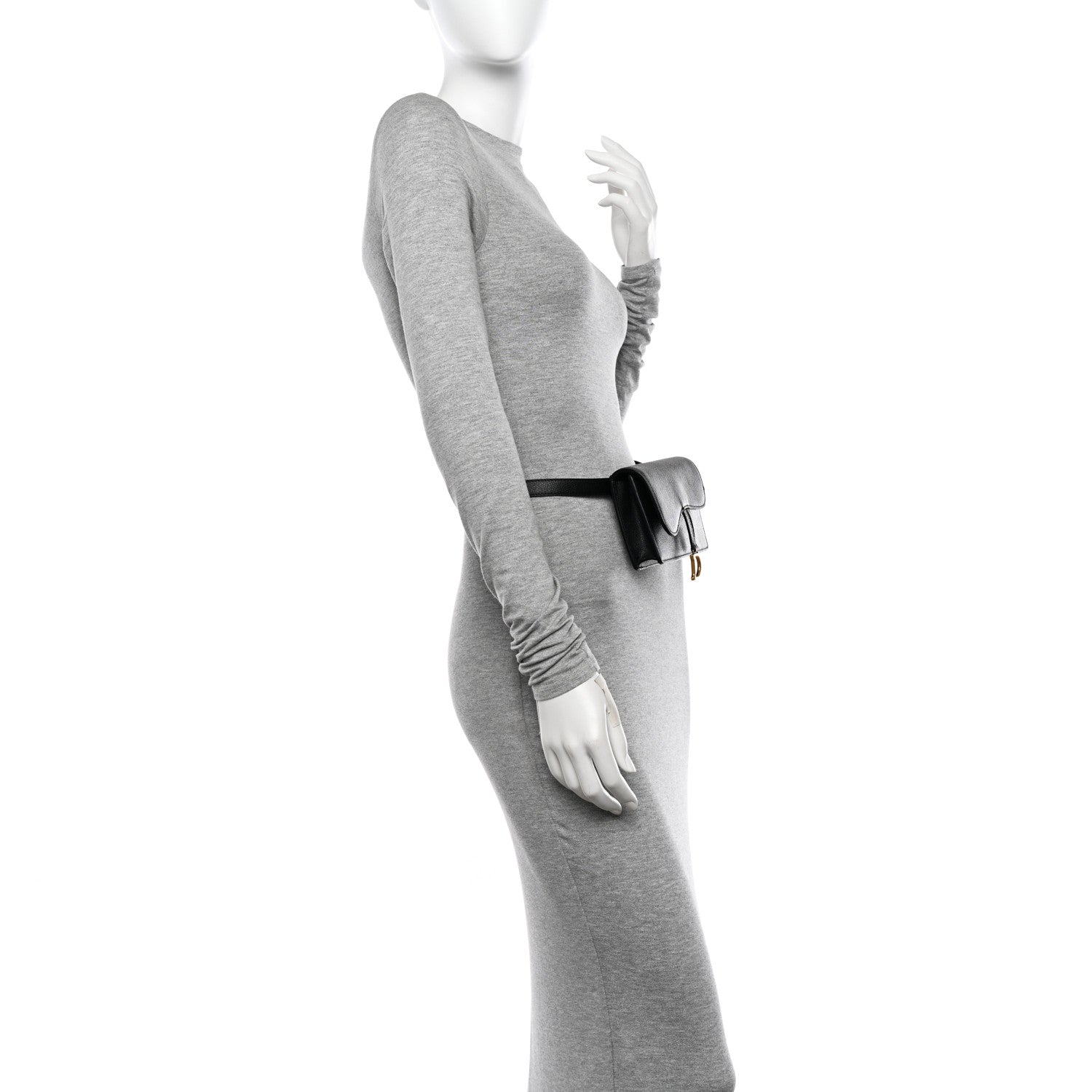 Christian Dior Grained Calfskin Saddle Belt Clutch Black 2 of 11