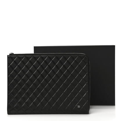 Chanel Calfskin Quilted Diamond Document Portfolio Holder Black 11 of 11