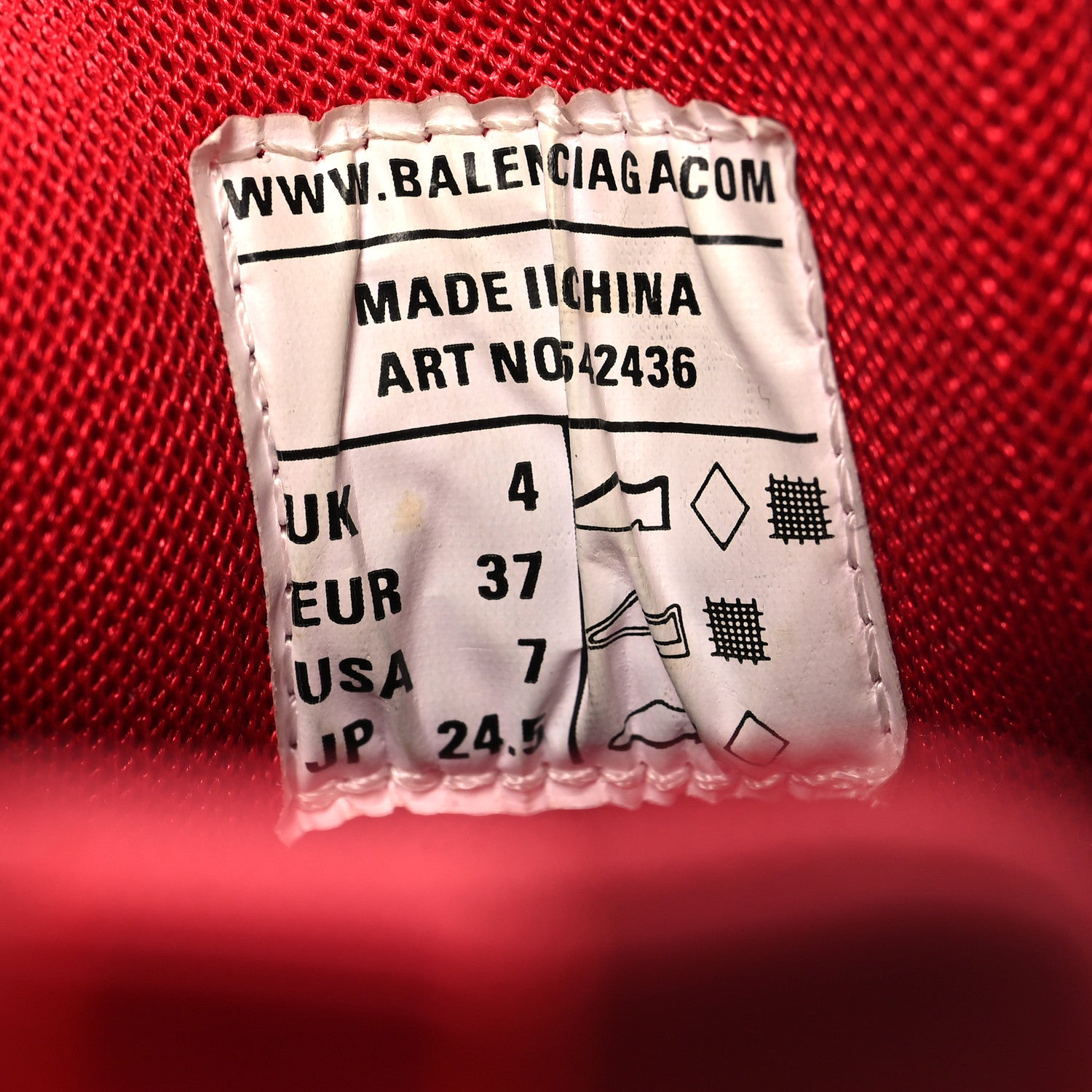 Balenciaga Mesh Nylon Womens Track Sneakers 37 Red 7 of 11