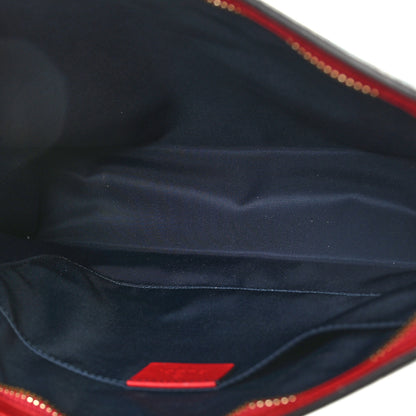 Gucci GG Supreme Monogram Blooms Large Cosmetic Case Beige Blue Navy Hibiscus Red 5 of 9
