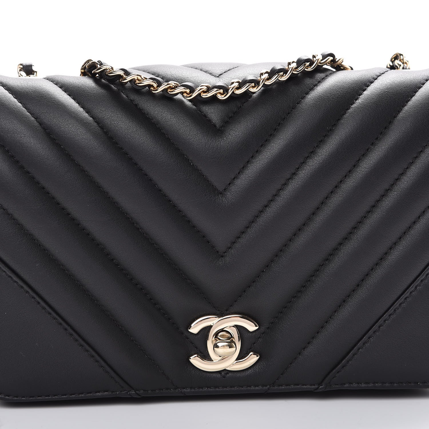 Chanel Calfskin Chevron Quilted Mini Statement Flap Black 7 of 11