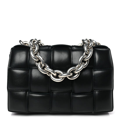 Bottega Veneta Lambskin Maxi Intrecciato Padded Chain Cassette Crossbody Bag Black 1 of 8
