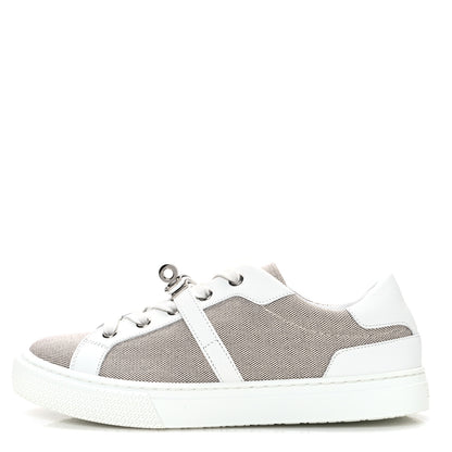 Hermes Calfskin Canvas Day Sneakers 36 Prunoir White 1 of 9