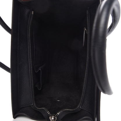 Celine Drummed Calfskin Micro Luggage Black 5 of 9