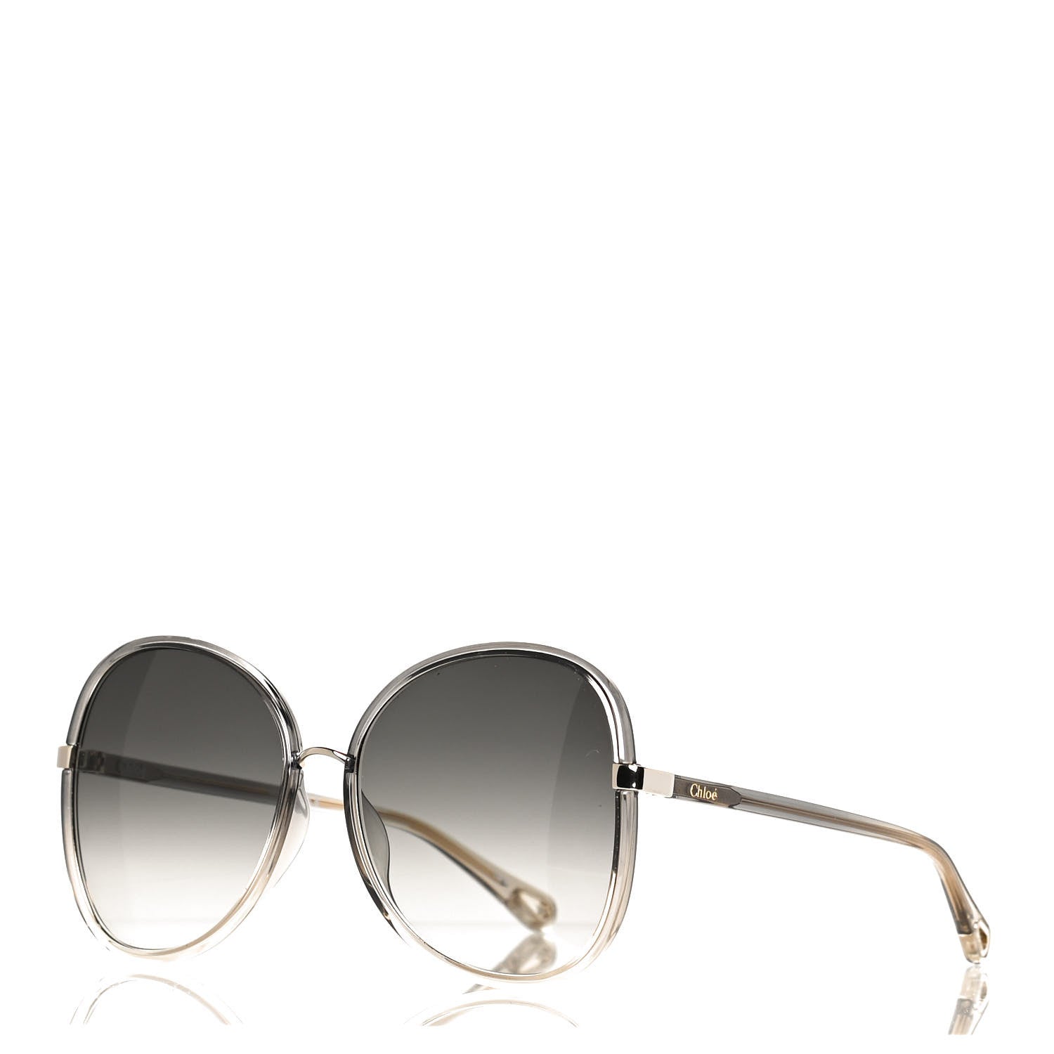 Chloe Oversized Round Sunglasses CH0030S Gold Grey 1 of 8