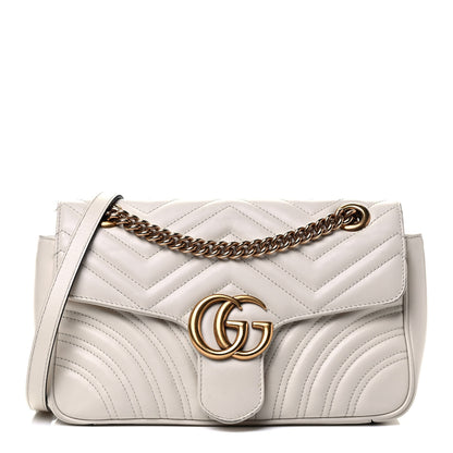 Gucci Calfskin Matelasse Small GG Marmont Shoulder Bag White 1 of 4