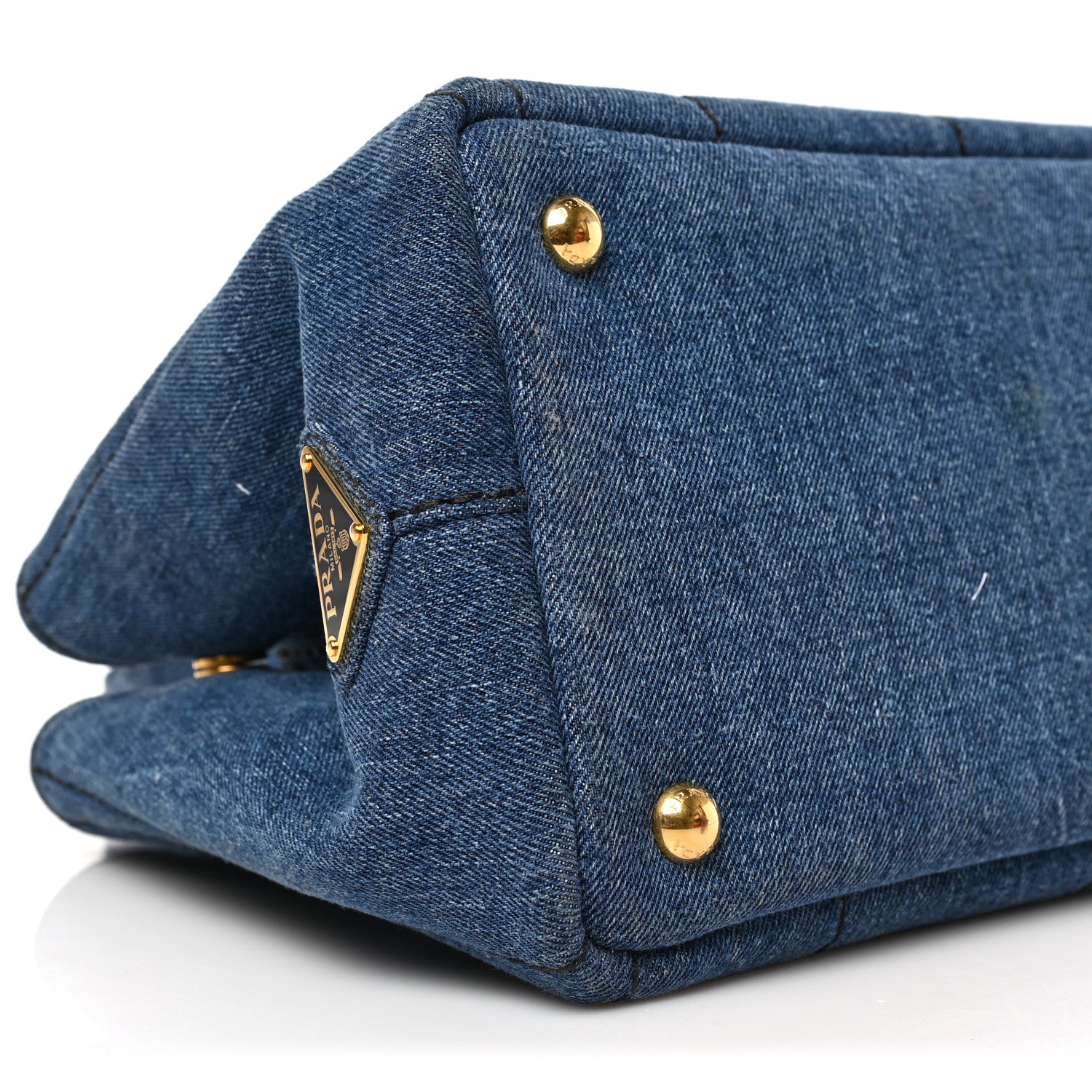Prada Denim Small Logo Tote Bleu 7 of 8