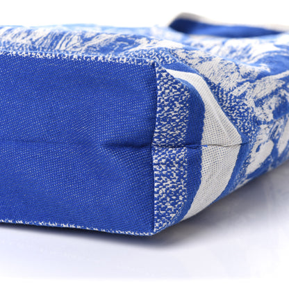 Christian Dior Canvas Print Cruise Tote Ivory Blue 6 of 9