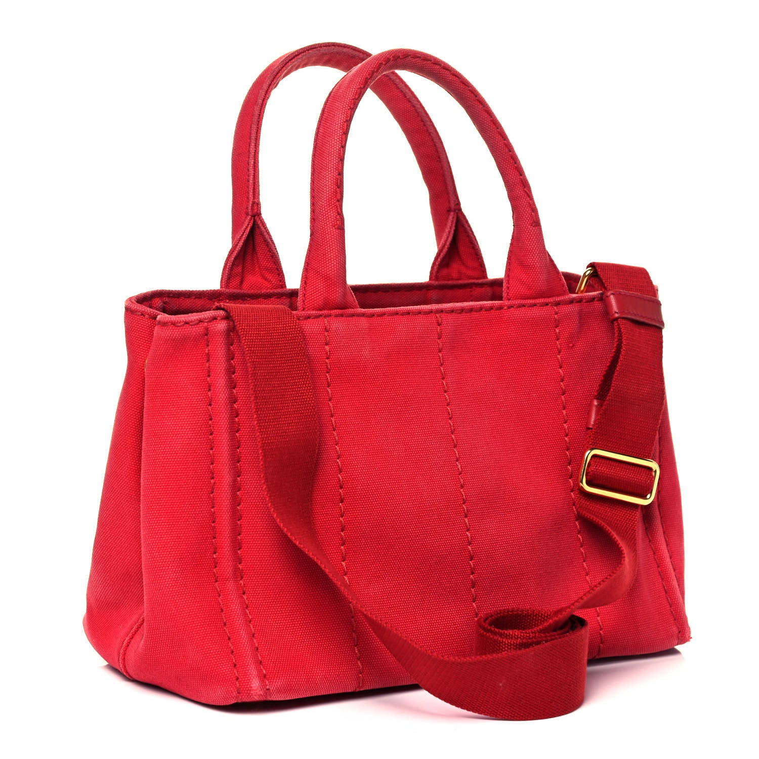 Prada Canapa Small Logo Tote Rosso 3 of 8