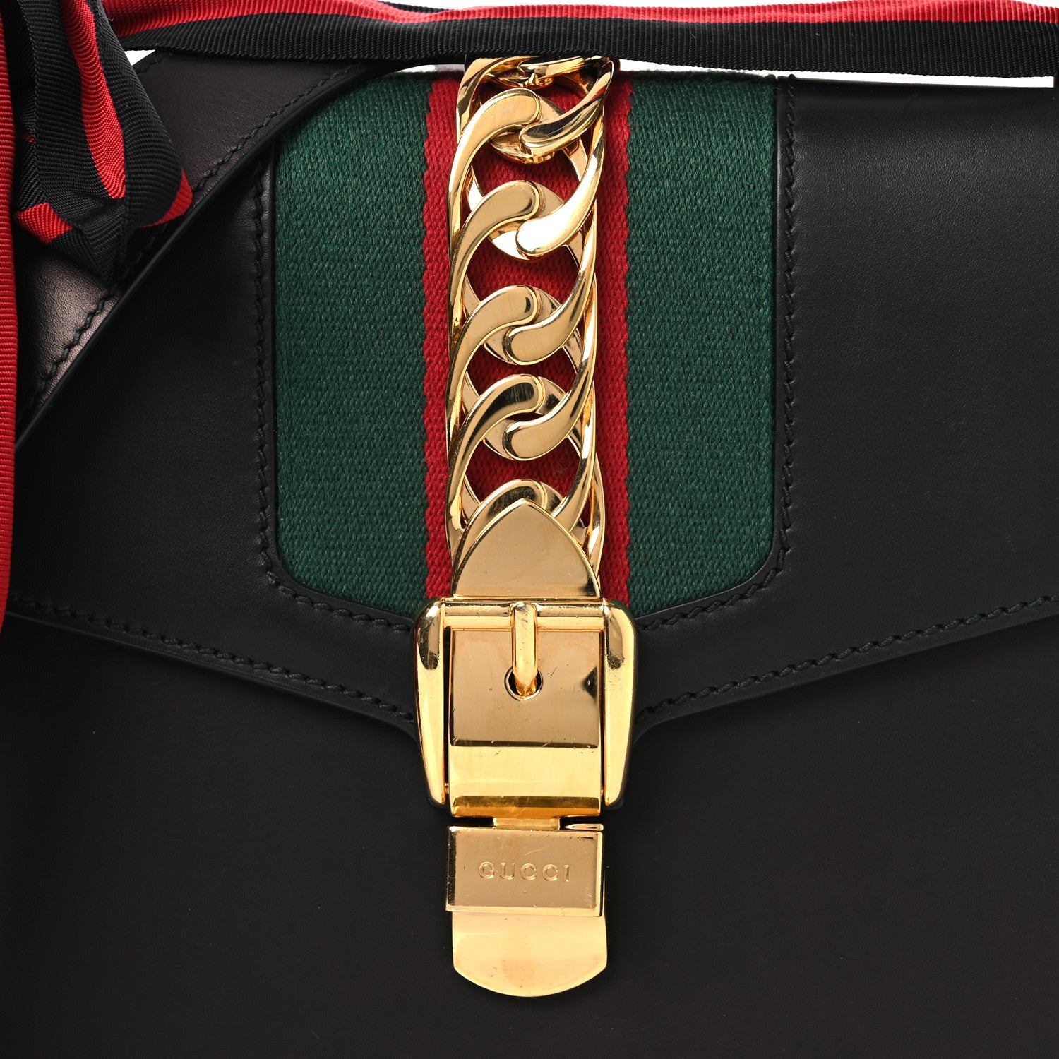 Gucci Calfskin Small Sylvie Shoulder Bag Black 8 of 15
