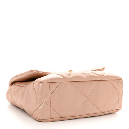 Chanel Shiny Lambskin Quilted Medium Chanel 19 Flap Beige 4 of 9