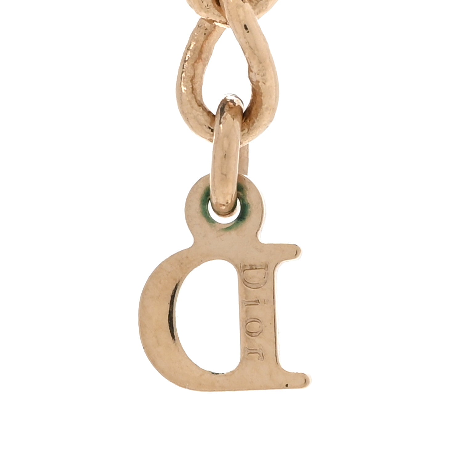 Christian Dior Bow CD Necklace Red Gold 7 of 8