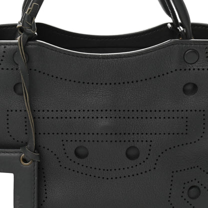 Balenciaga Veau Soyeux Perforated Blackout Hardware Mini City Gris Fossile 8 of 10