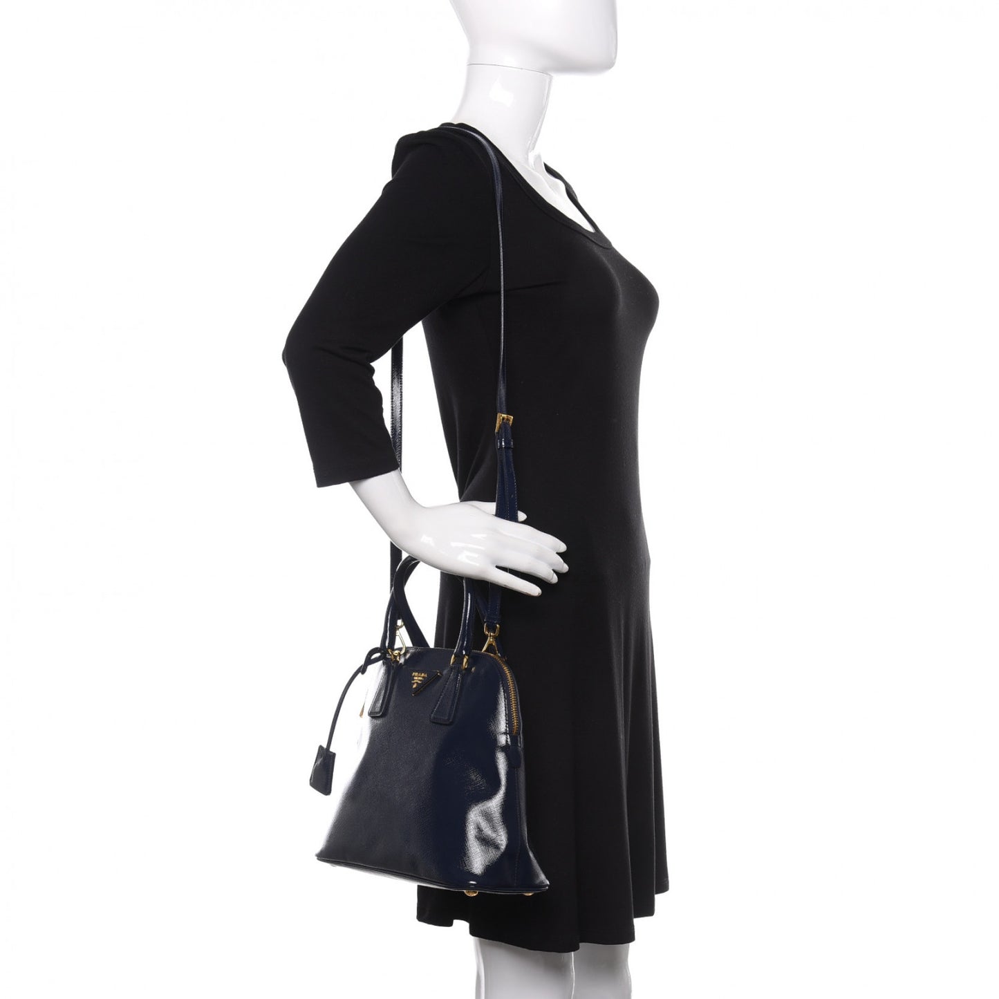 Saffiano Vernice Dome Tote Royal