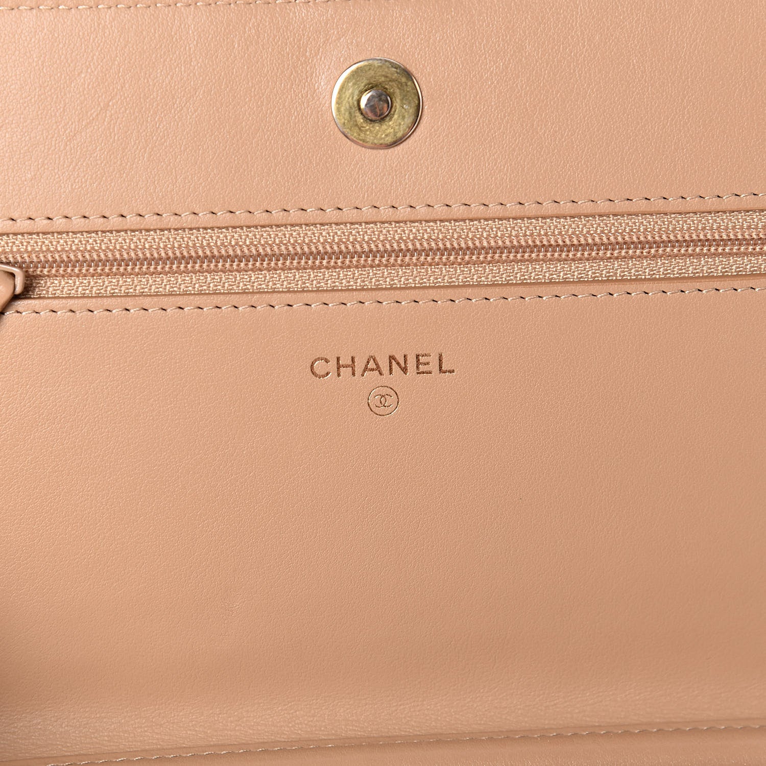 Chanel Caviar Quilted Boy Wallet On Chain WOC Beige 6 of 13