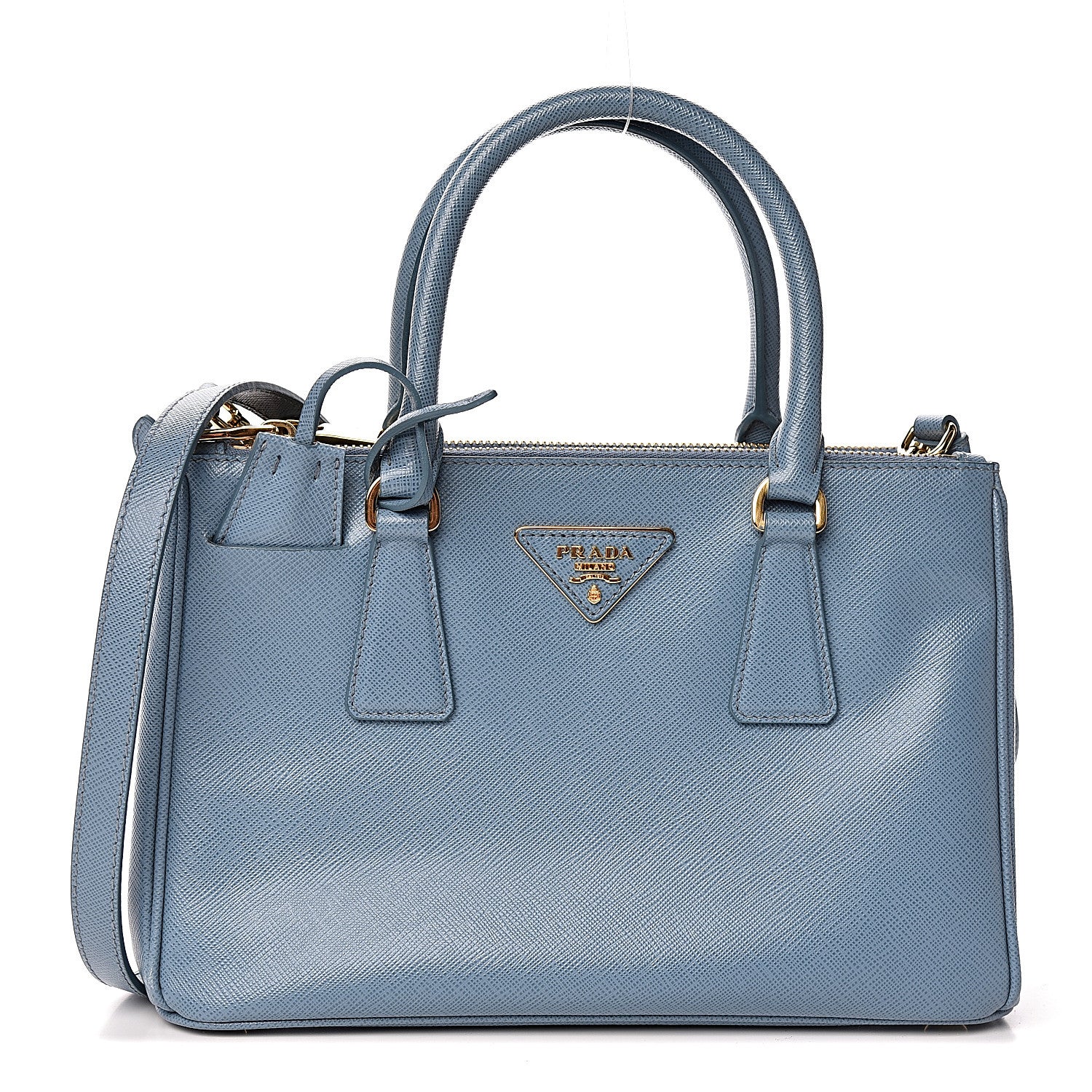 Prada Saffiano Galleria Mini Double Zip Tote Aviazione 1 of 10