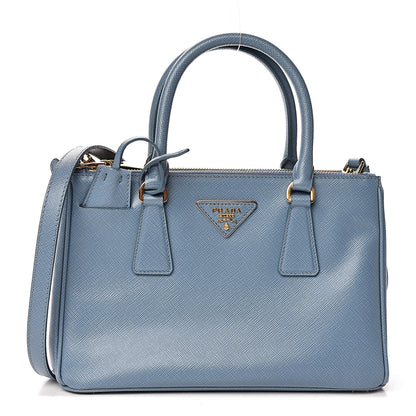 Prada Saffiano Galleria Mini Double Zip Tote Aviazione 1 of 10