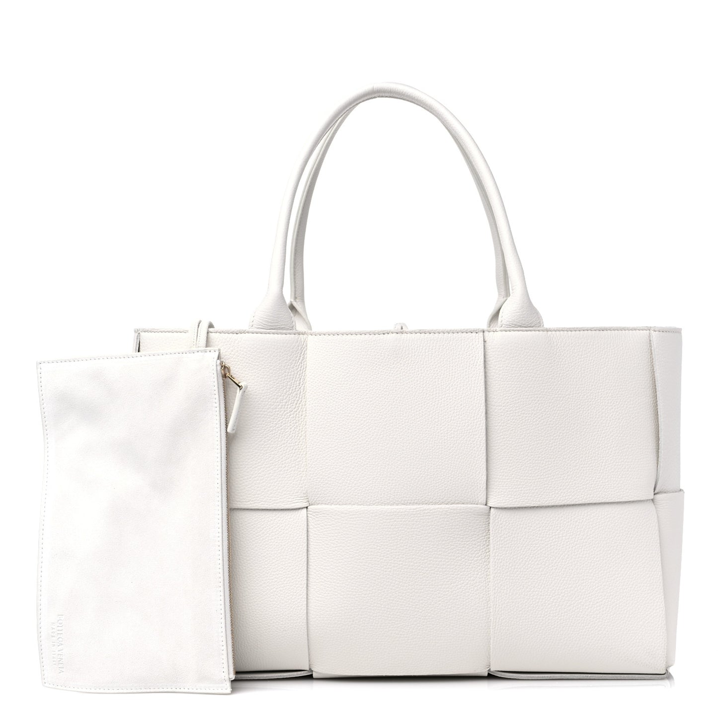 Nappa Maxi Intrecciato Medium Arco Tote White