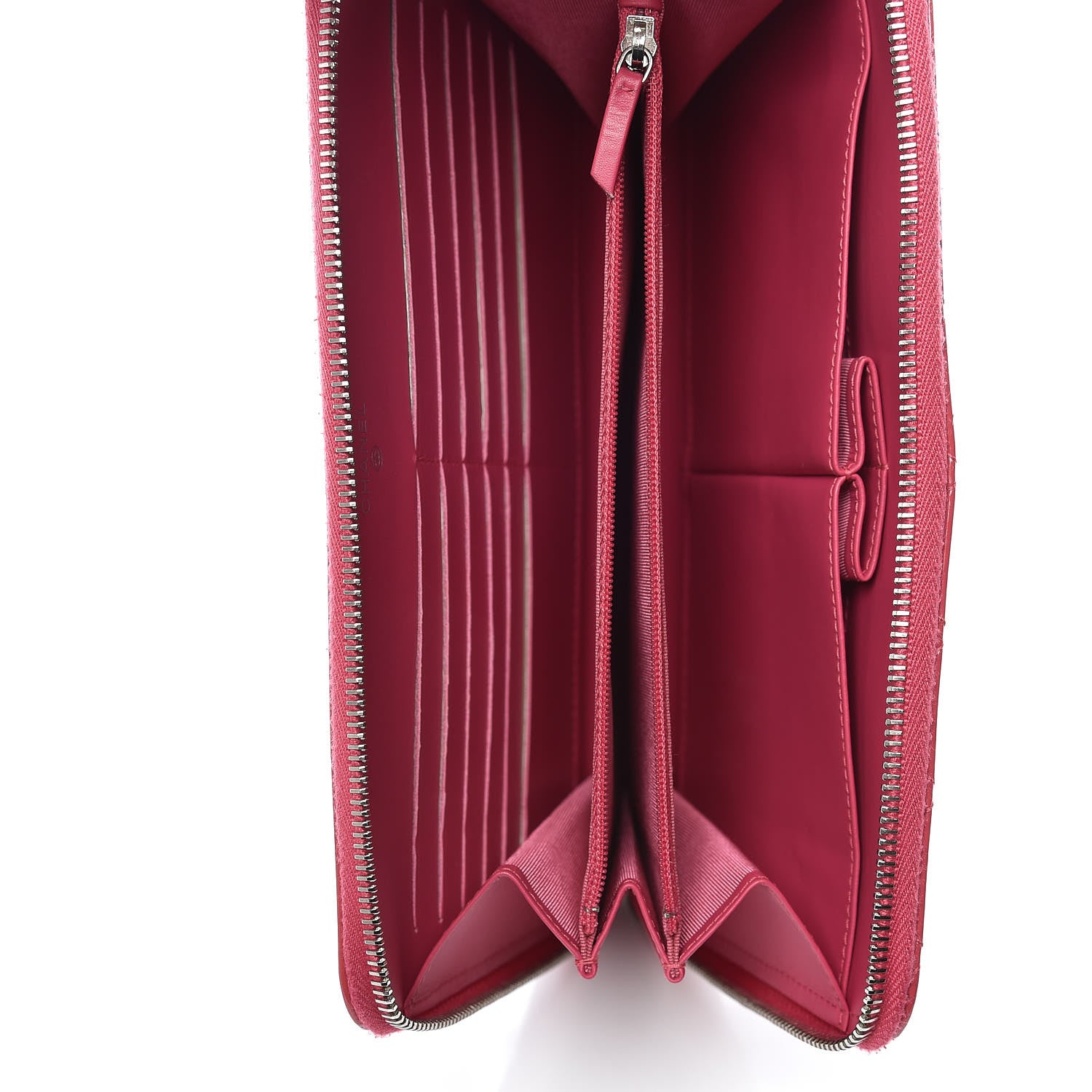 Chanel Patent Calfskin Quilted Zipped Clutch Pink 7 of 12